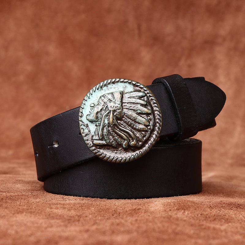 Cowboy Belt for Women-Black Belt-Native American-Western Culture Belt