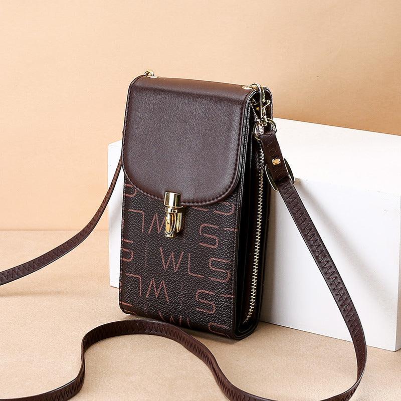 Crossbody Phone Bag-Brown/Red-Versatile-Spacious for Ladies Gift