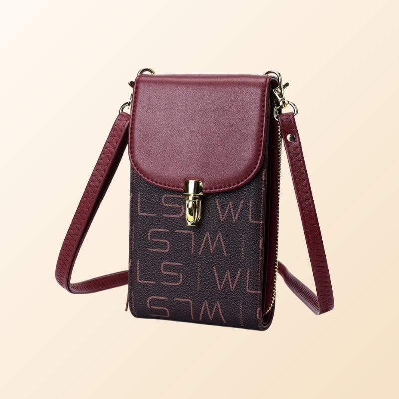 Crossbody Phone Bag-Brown/Red-Versatile-Spacious for Ladies Gift