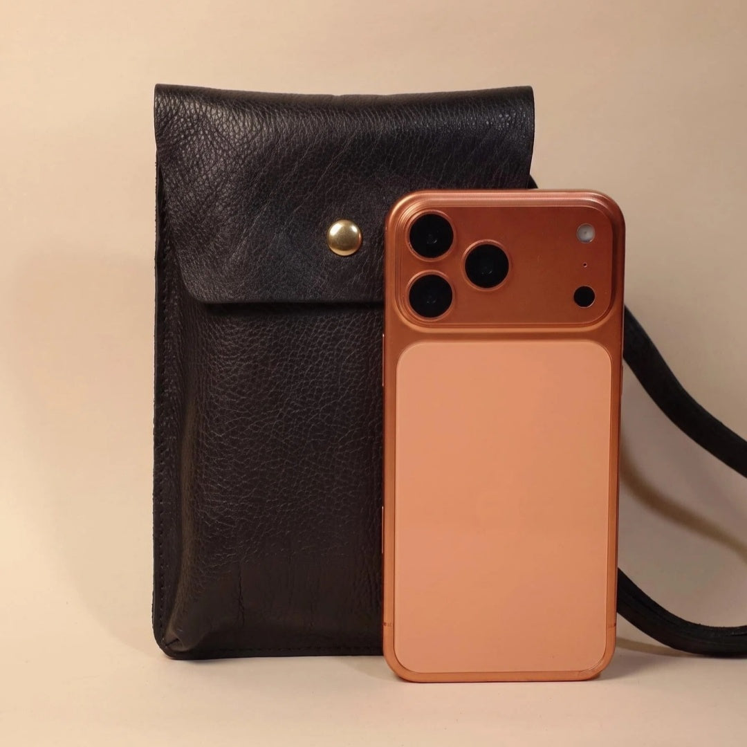 Crossbody Phone Bag-Full-Grain Leather-Featherlight Slim Profile