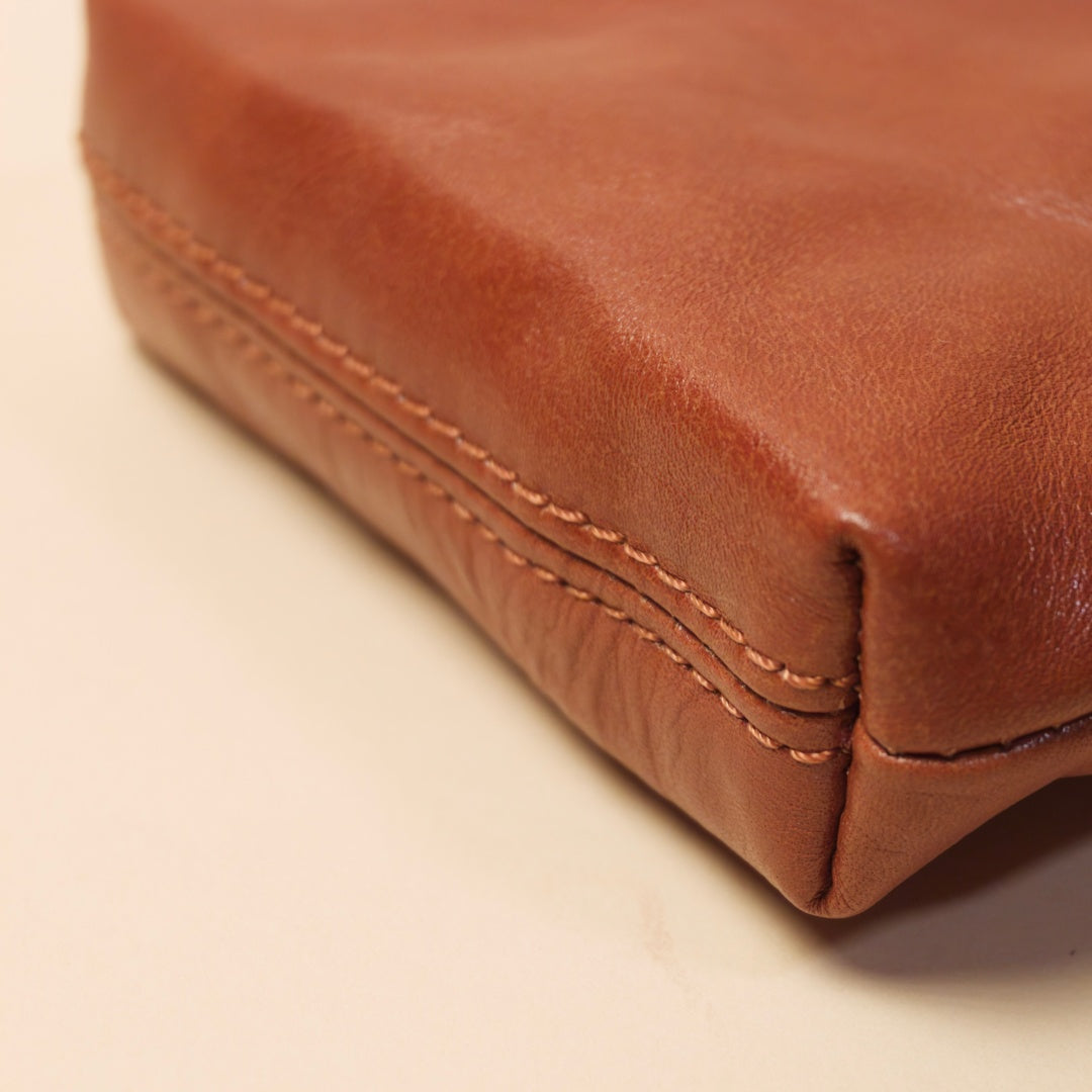 Crossbody Phone Pouch in Full-Grain Leather-Slim Lightweight Build