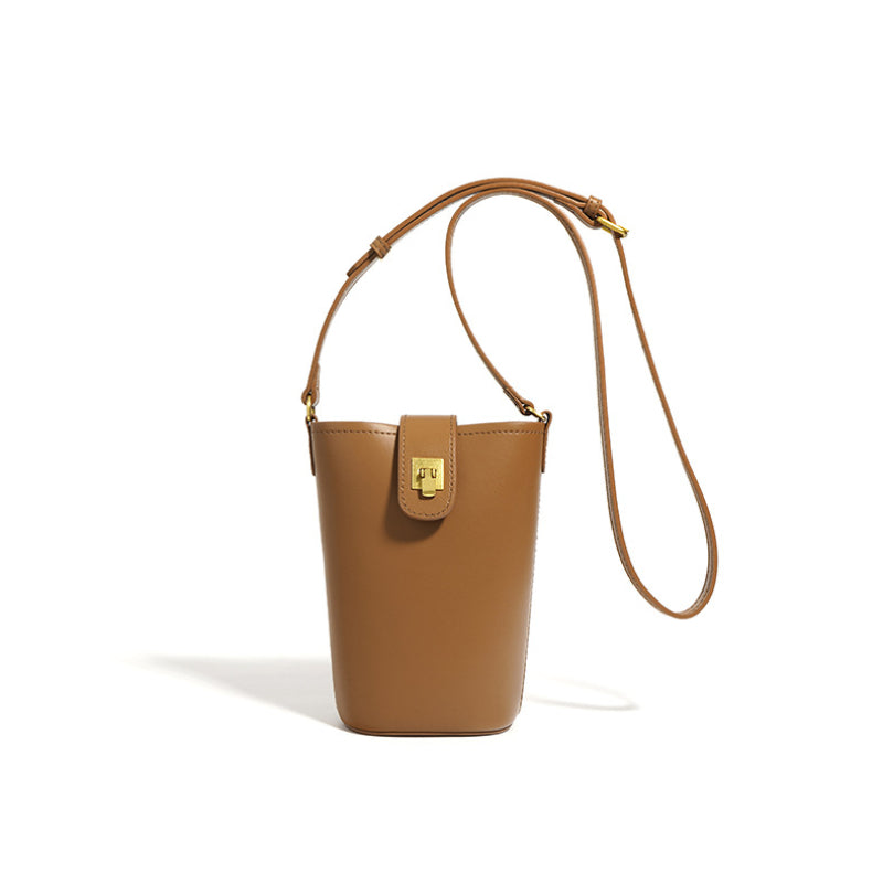 Designer Phone Bag-Luxury & Elegant Full Grain Leather Crossbody Bag