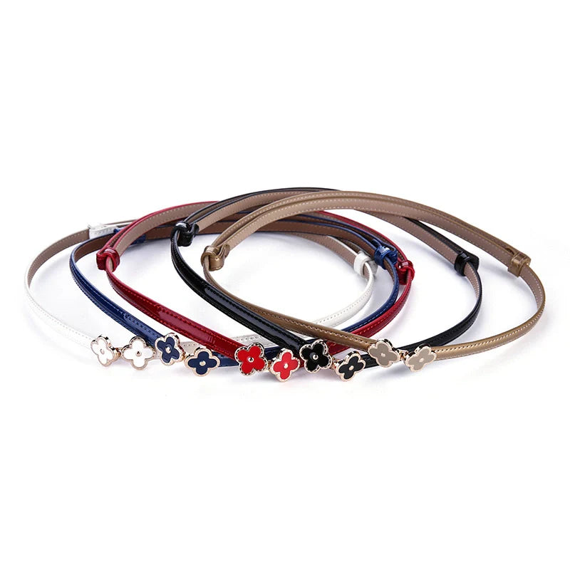 Dress Belt for Women - Genuine Leather with Hook Buckle