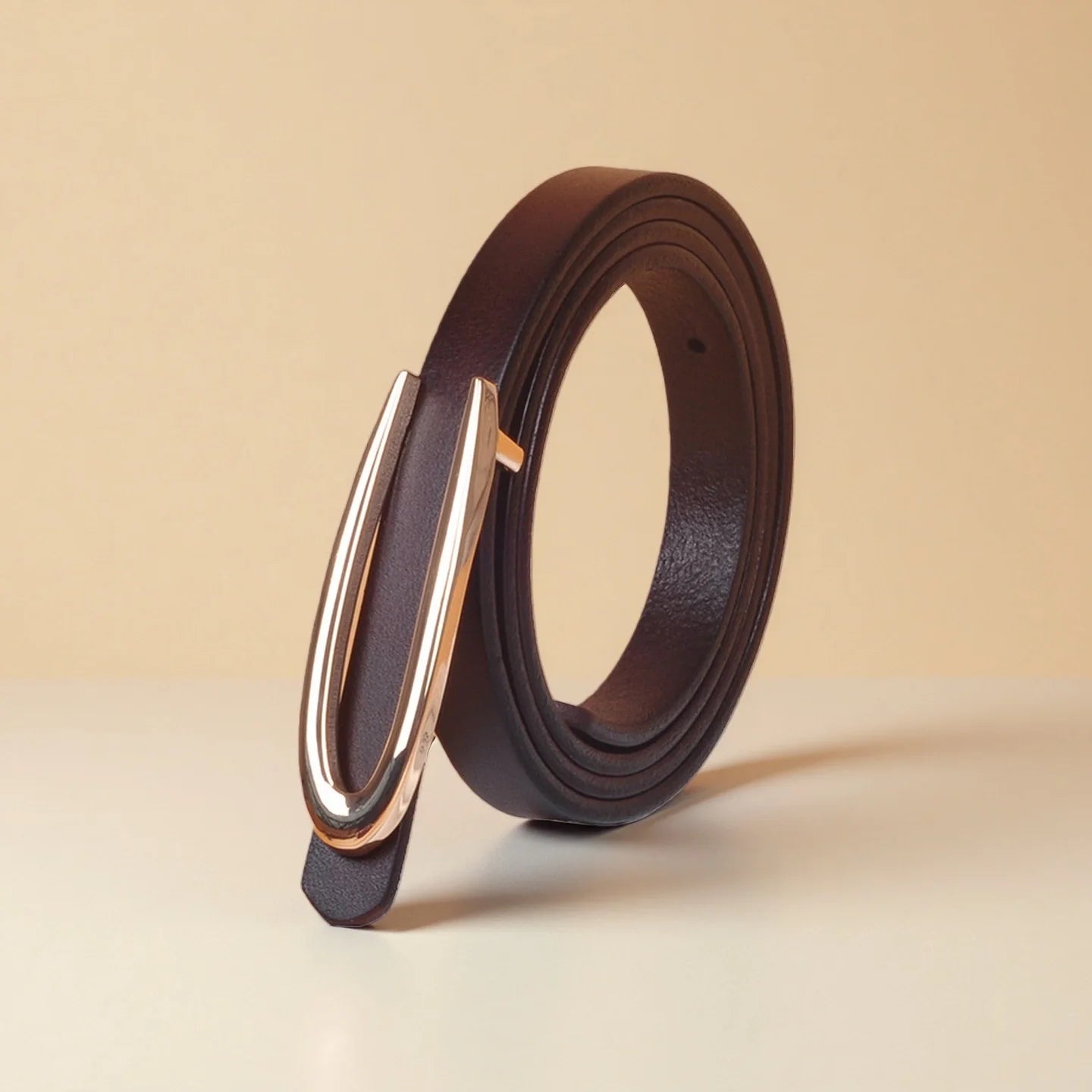 Dress Belt for Women - Genuine Leather with Hook Buckle