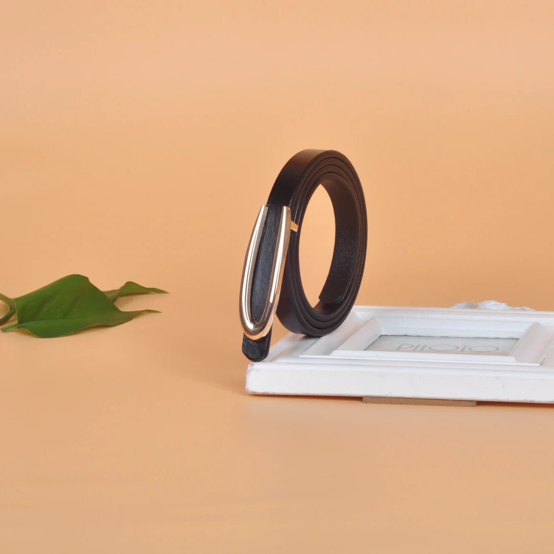 Dress Belt for Women - Genuine Leather with Hook Buckle