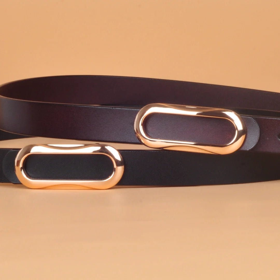 Dress Belt for Women - Genuine Leather with Pin Buckle