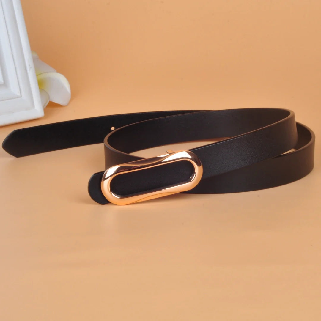 Dress Belt for Women - Genuine Leather with Pin Buckle