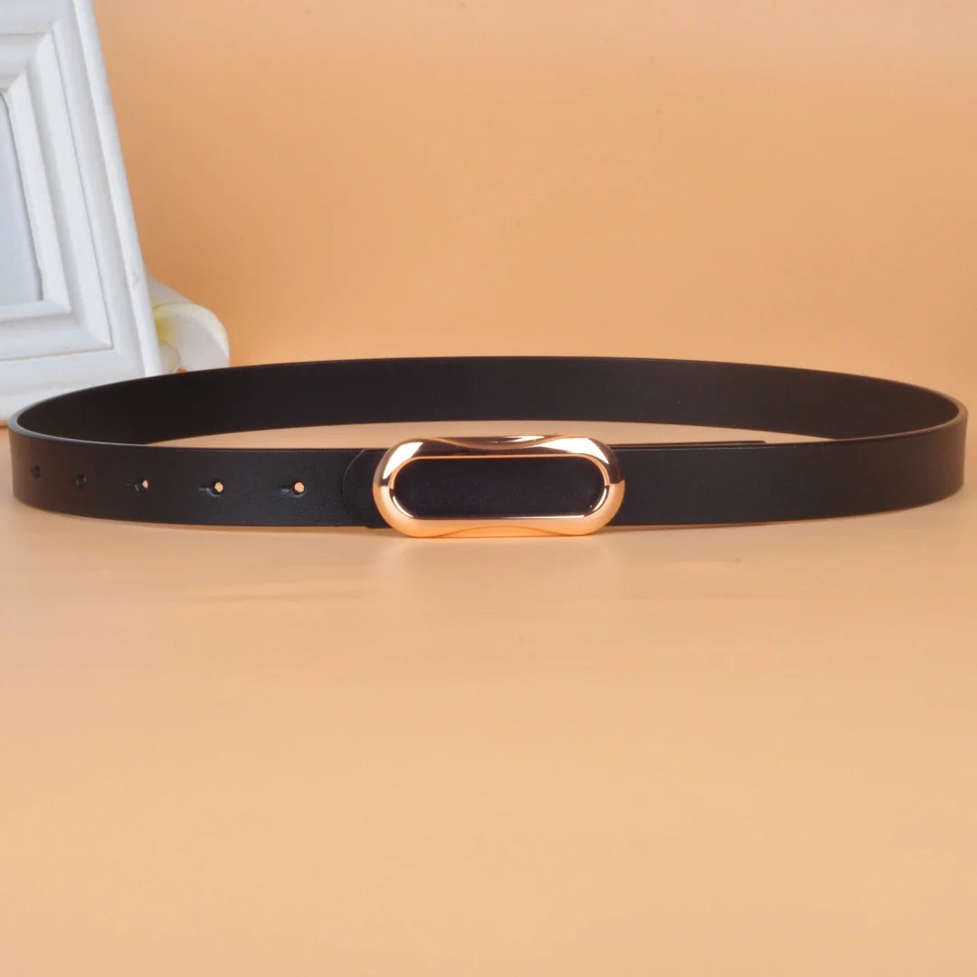 Dress Belt for Women - Genuine Leather with Pin Buckle