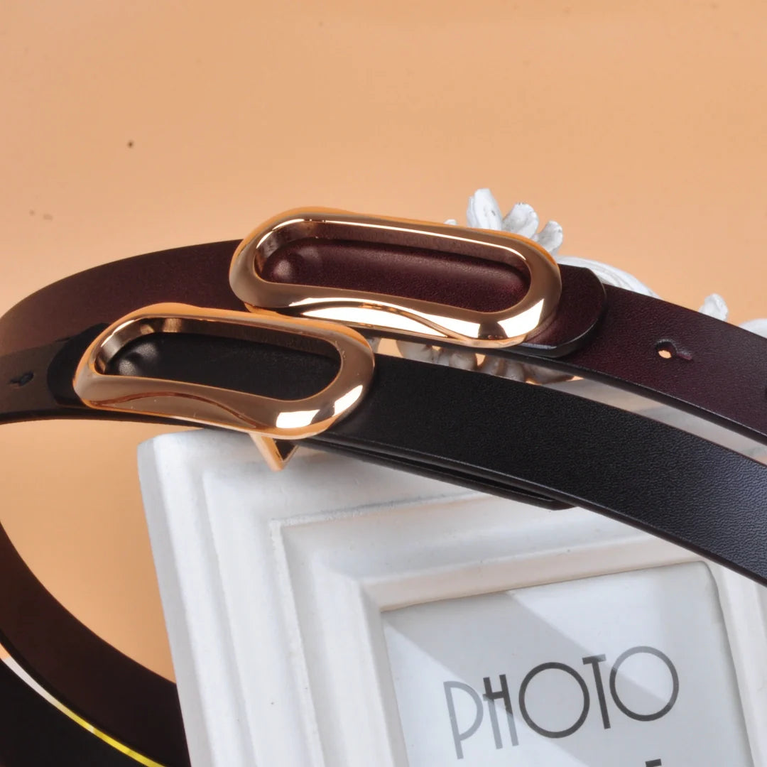 Dress Belt for Women - Genuine Leather with Pin Buckle