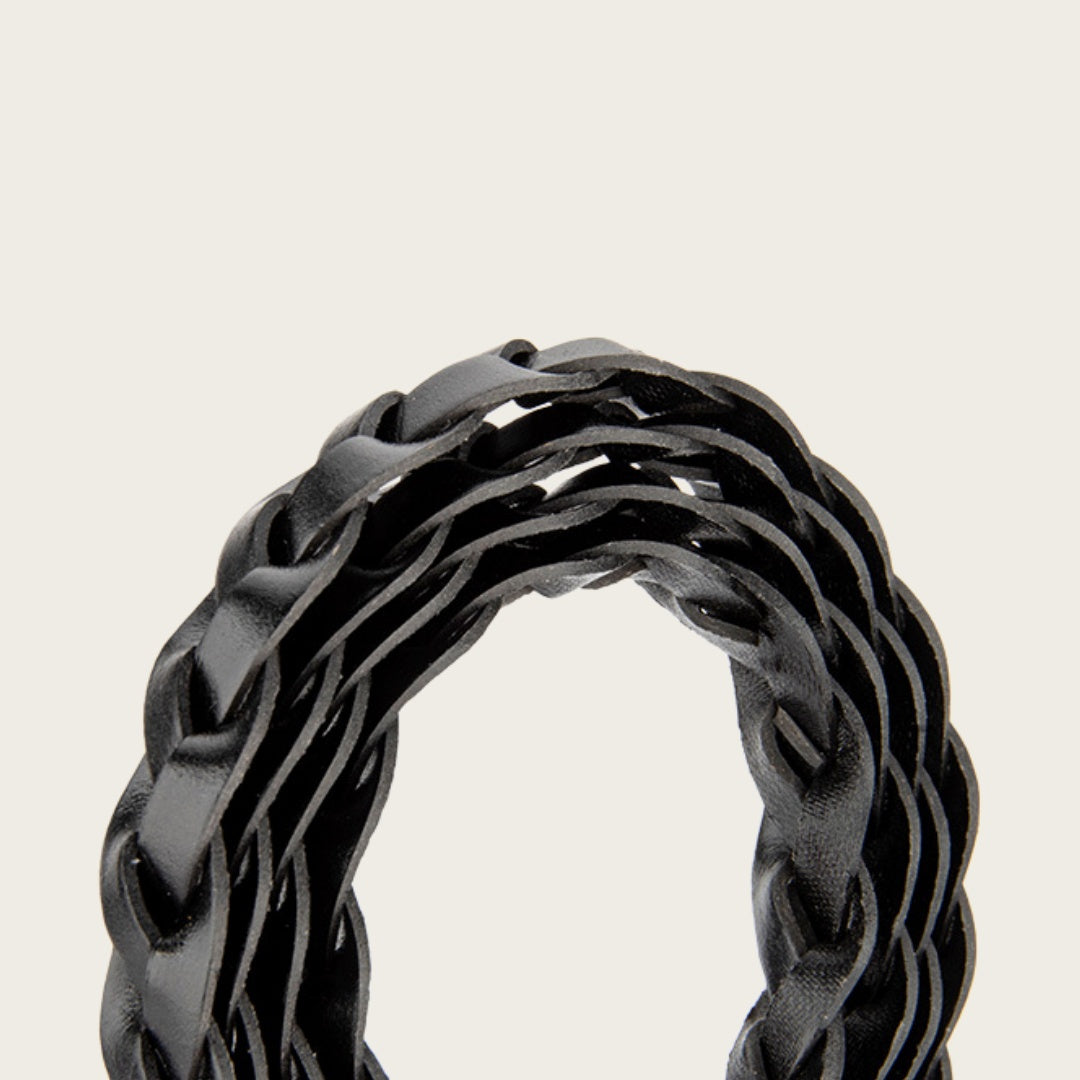 Ladies Braided Leather Belts - Slim Wrap Strap with Gold Pin Buckle