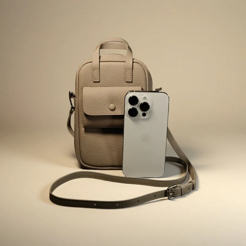 Leather Phone Crossbody Bag - “Vaulta”