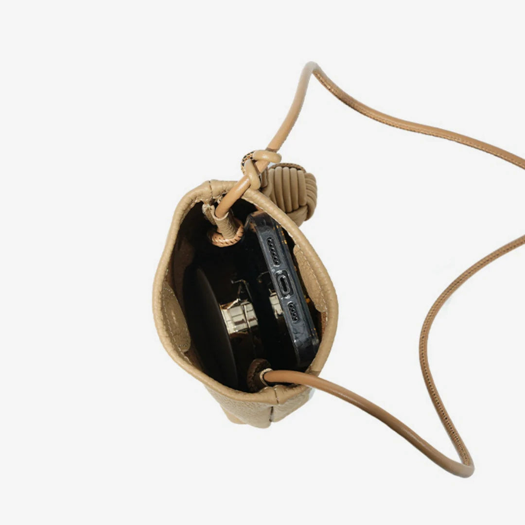 Leather Phone Crossbody-"EternalFlow"