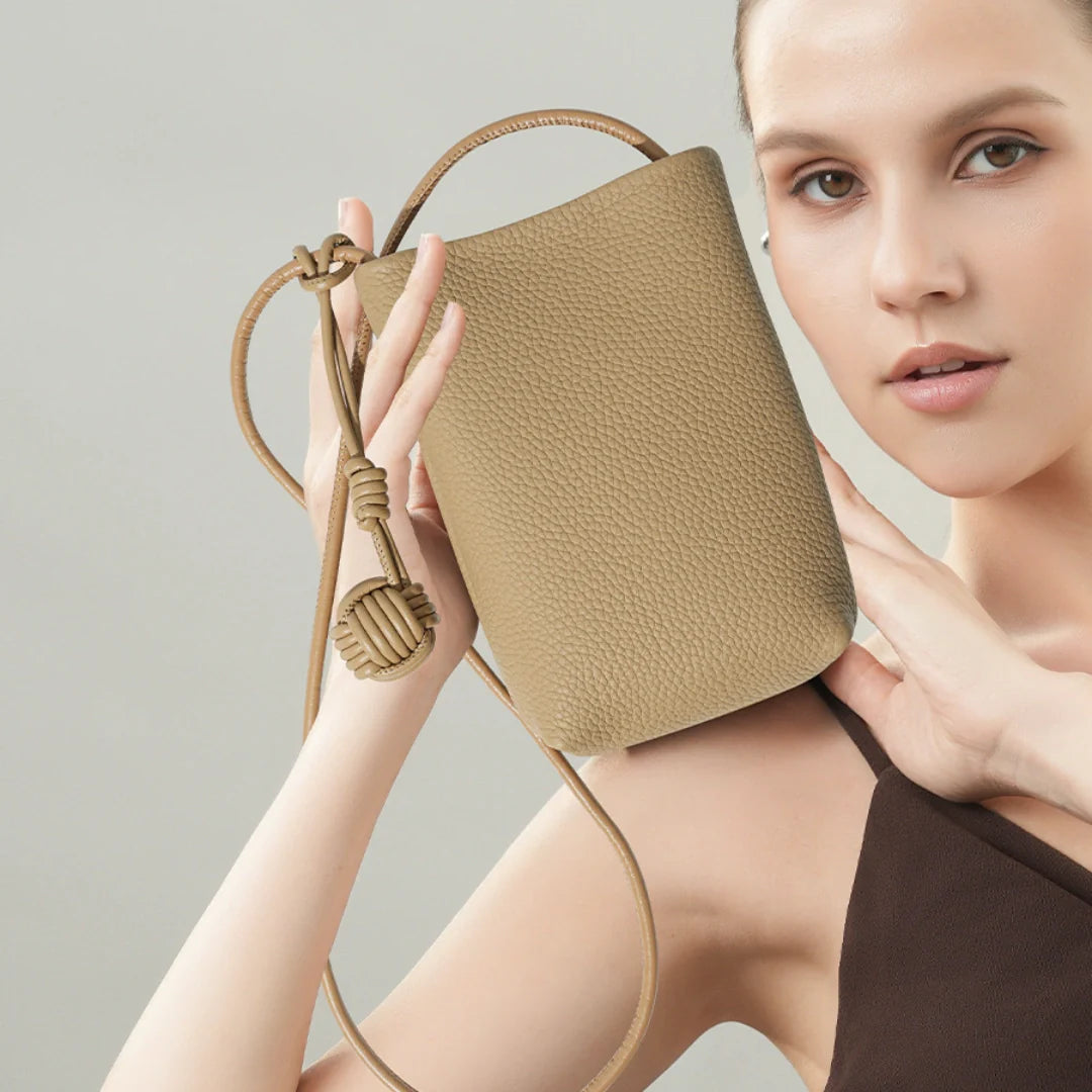 Leather Phone Crossbody-"EternalFlow"