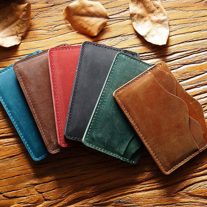 Luxury Leather Card Holder-Wave Design-Vibrant Colors-Gift Idea