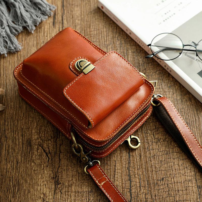 Luxury Men’s Phone Bag-Coffee/Brown/Black-Sleek Design-Men’s Gift