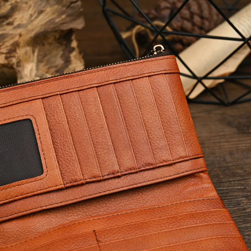 Men's Bifold Long Leather Wallet – "Ledger Fold"