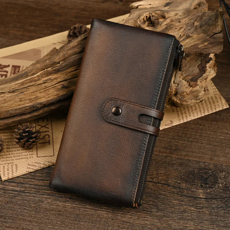Men's Bifold Long Leather Wallet – "Ledger Fold"