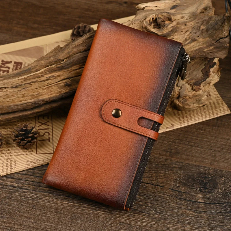 Men's Bifold Long Leather Wallet – "Ledger Fold"