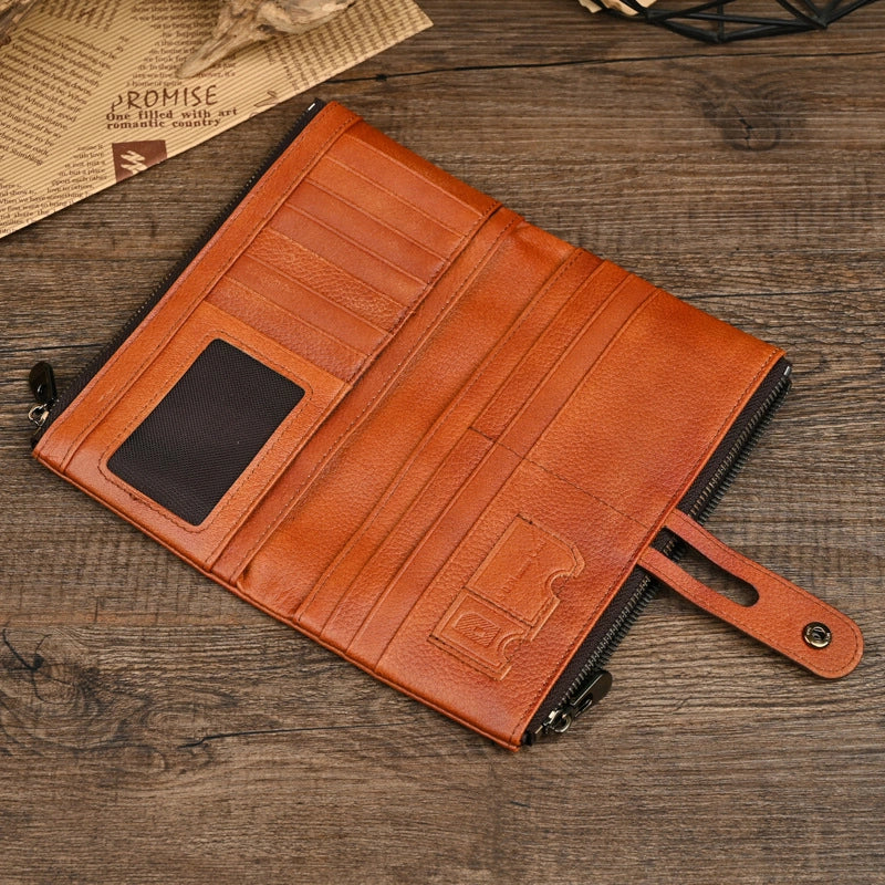 Men's Bifold Long Leather Wallet – "Ledger Fold"