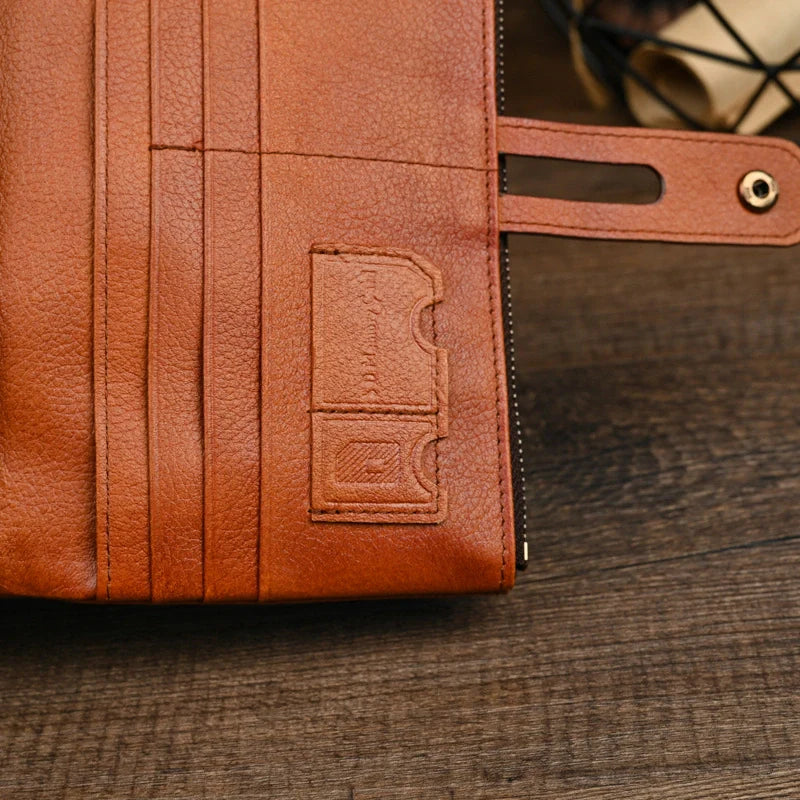 Men's Bifold Long Leather Wallet – "Ledger Fold"