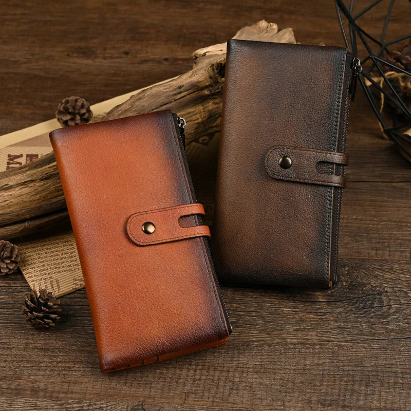 Men's Bifold Long Leather Wallet – "Ledger Fold"