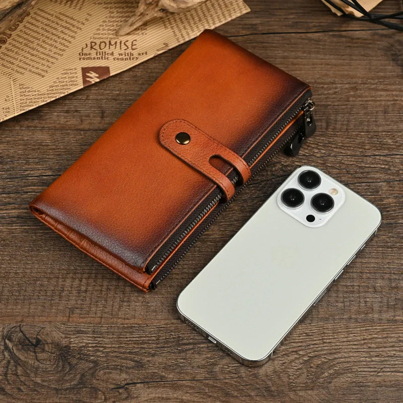 Men's Bifold Long Leather Wallet – "Ledger Fold"