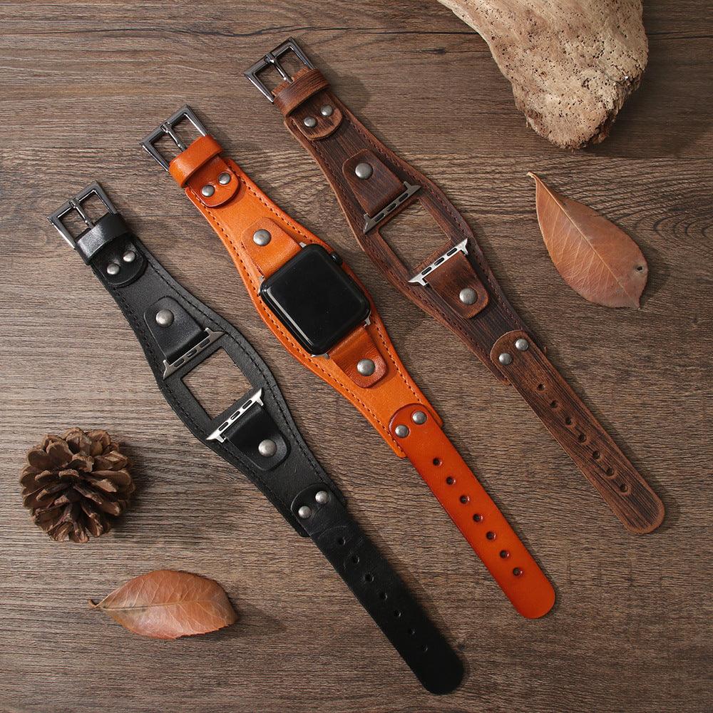 Men’s Classic Leather Bracelet for Apple Watch-Fashionable Gift