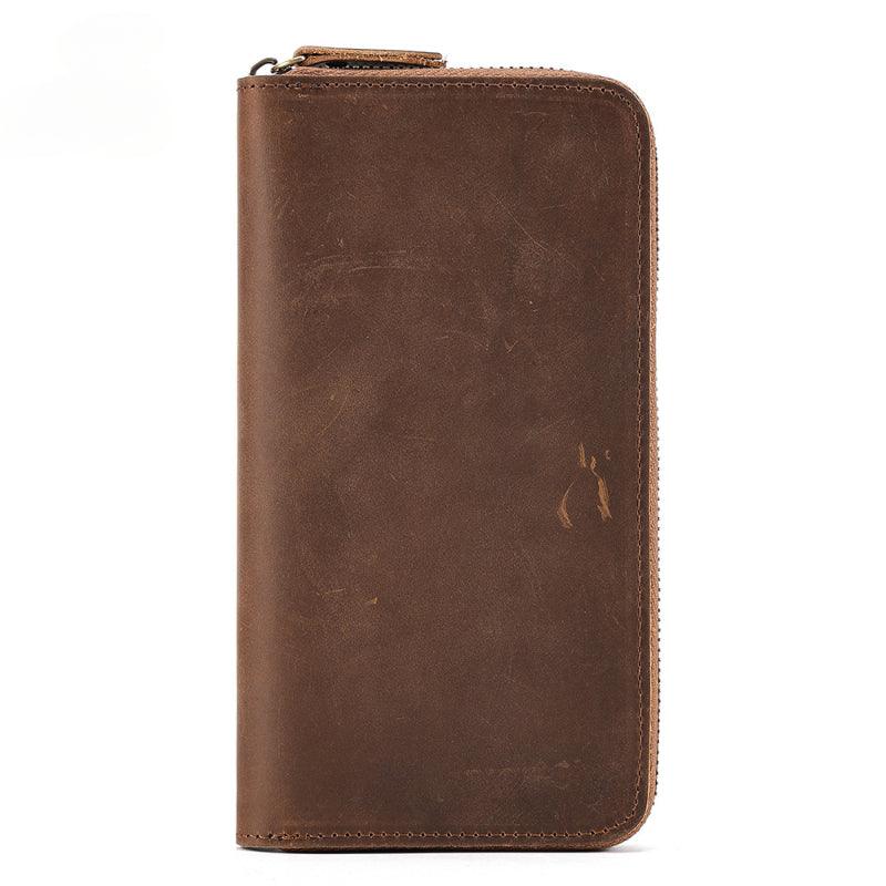 Men’s Large Wallet-Coffee Brown-Crazy Horse Leather-Men’s Gift Idea