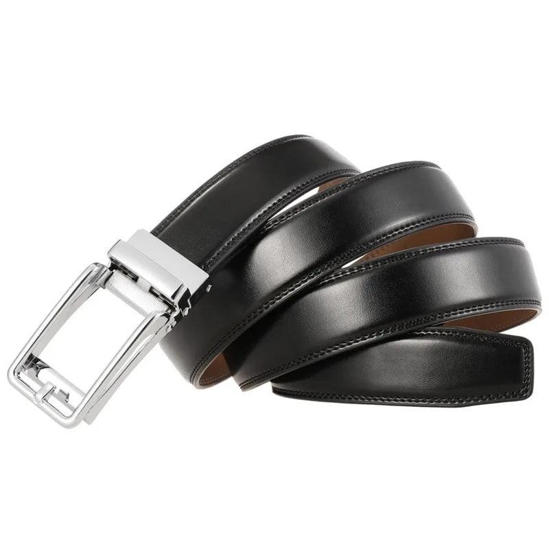 Men’s Leather Belt-Clicky Belt for Suit Chino-Black Brown-Men’s Gift