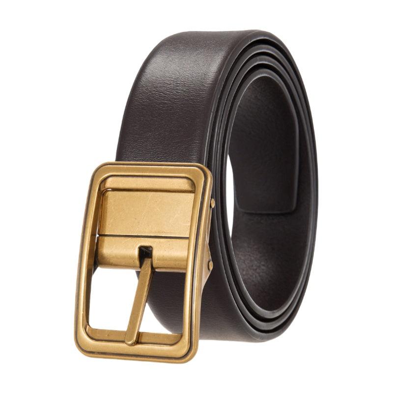 Men’s Leather Belt-Durable & Business Stylish | Golden Buckle Belt