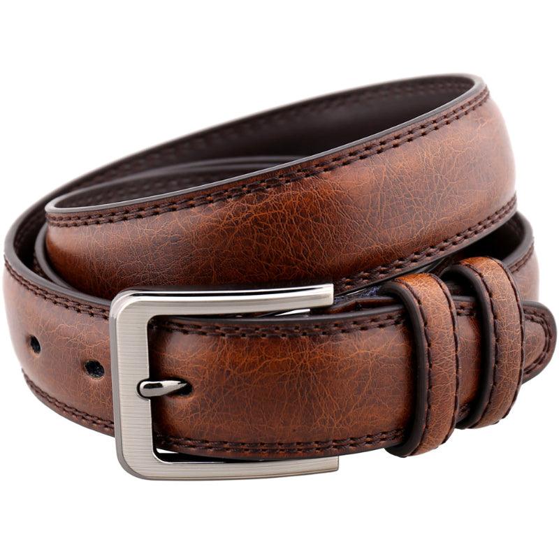 Men’s Leather Belt-for Jeans Chino Suit-in Black Brown Camel