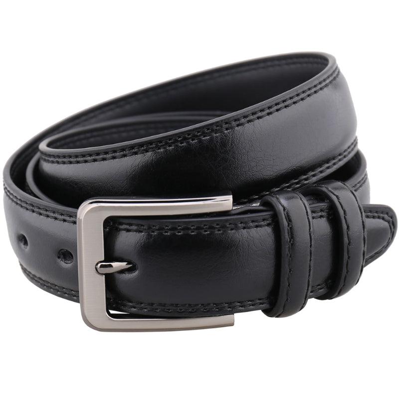 Men’s Leather Belt-for Jeans Chino Suit-in Black Brown Camel