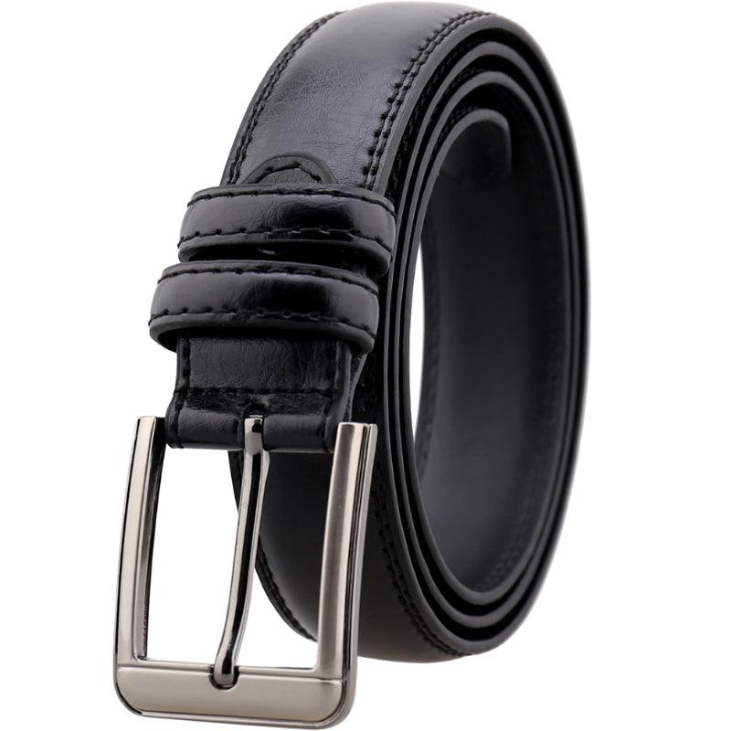 Men’s Leather Belt-for Jeans Chino Suit-in Black Brown Camel