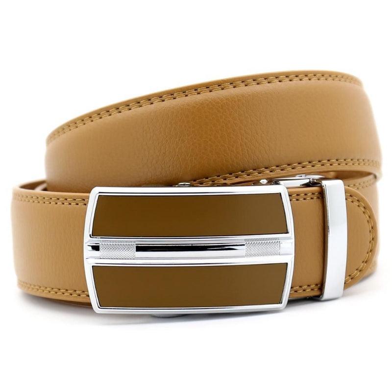 Cintura In Pelle Uomo Lindenmann – Curvata, Larga 3,5 Cm, Fibbia Spazzolata, Regolabile Fino A 150 Cm, Colore Bianco, Taglia 125