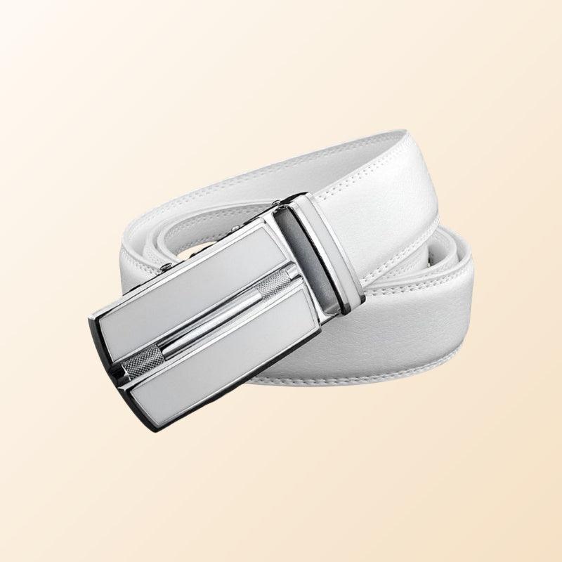 Men’s Leather Belt-for Professional and Formal-White Belt