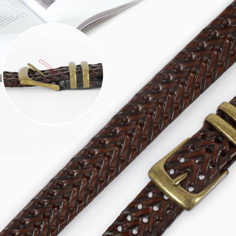 Men’s Leather Belt-Hand Braided-Traditional & Vintage Craftsmanship