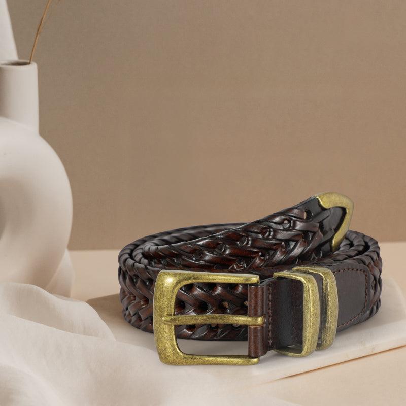 Men’s Leather Belt-Hand Braided-Traditional & Vintage Craftsmanship