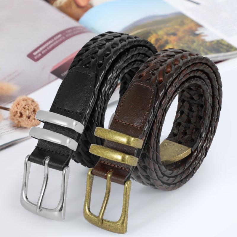 Men’s Leather Belt-Hand Braided-Traditional & Vintage Craftsmanship