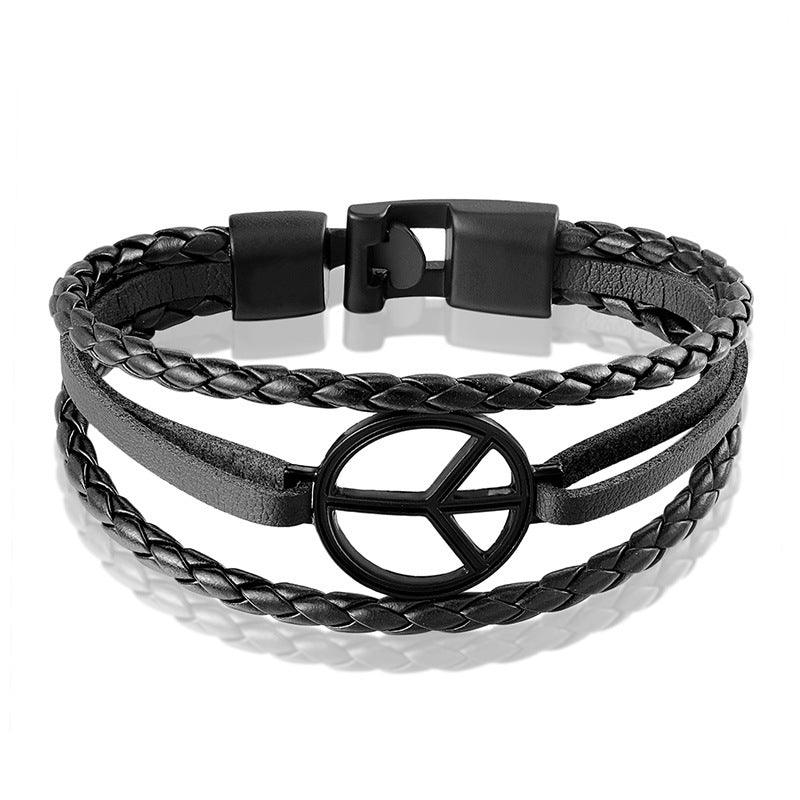 Men’s Leather Bracelet-Peace & Love-Serene-Men’s Accessory Gift