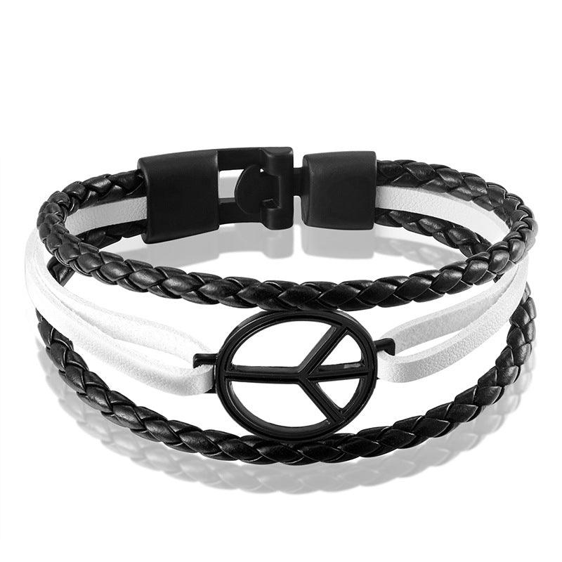 Men’s Leather Bracelet-Peace & Love-Serene-Men’s Accessory Gift