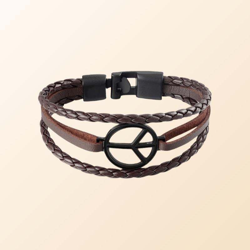 Men’s Leather Bracelet-Peace & Love-Serene-Men’s Accessory Gift