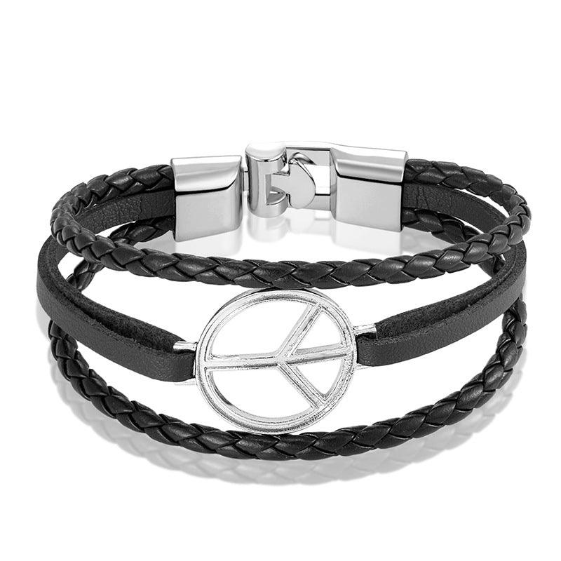 Men’s Leather Bracelet-Peace & Love-Serene-Men’s Accessory Gift