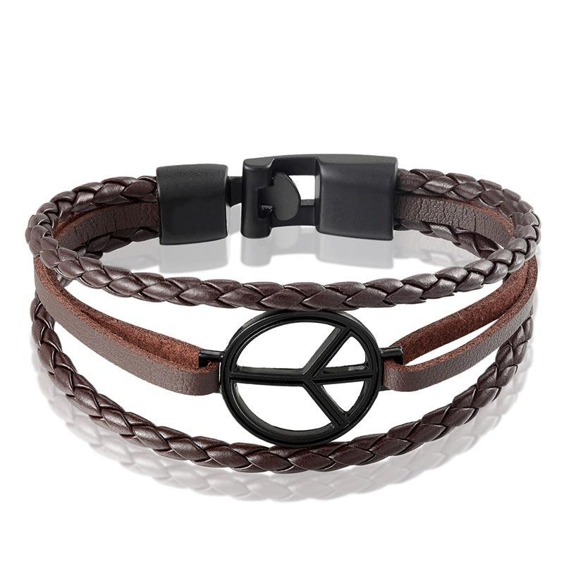 Men’s Leather Bracelet-Peace & Love-Serene-Men’s Accessory Gift