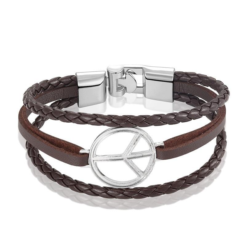 Men’s Leather Bracelet-Peace & Love-Serene-Men’s Accessory Gift