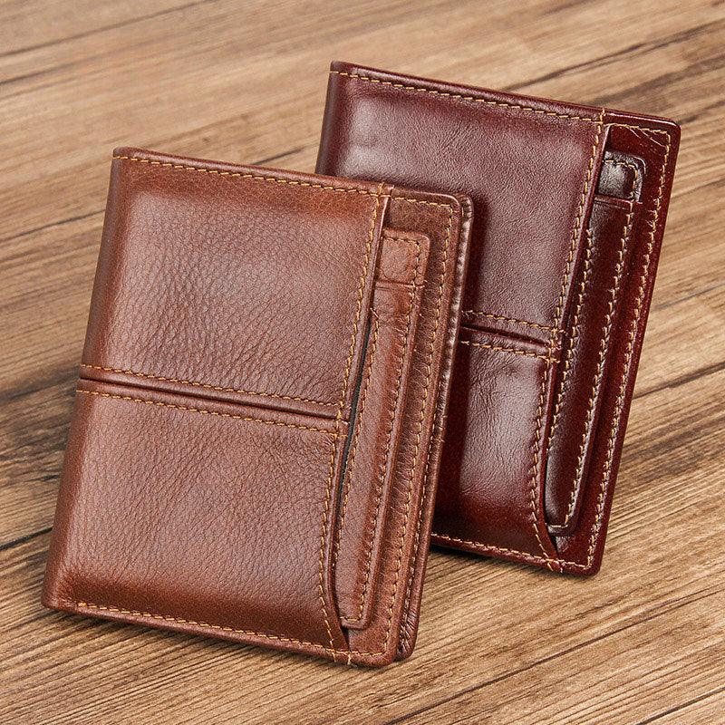 Men’s Leather Wallet & Card Holder-Black Coffee Brown-Gift Idea