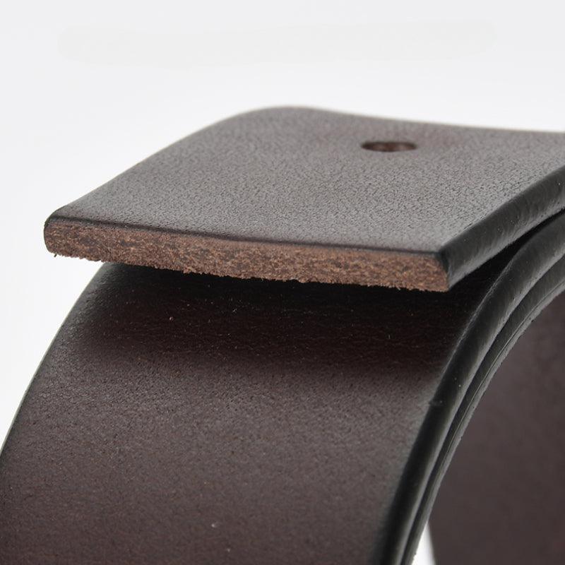 Men’s Luxury Leather Belt-Black/Brown-Brass Buckle-Men’s gift