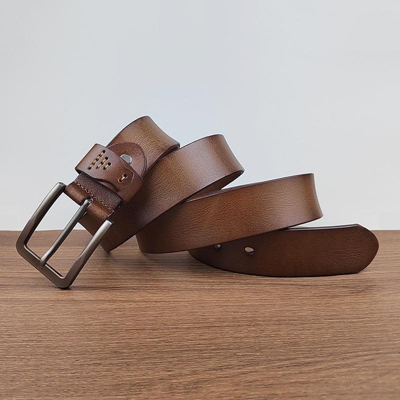 Men’s Luxury Leather Belt-Chic Retro-in Black Brown Boradeaux