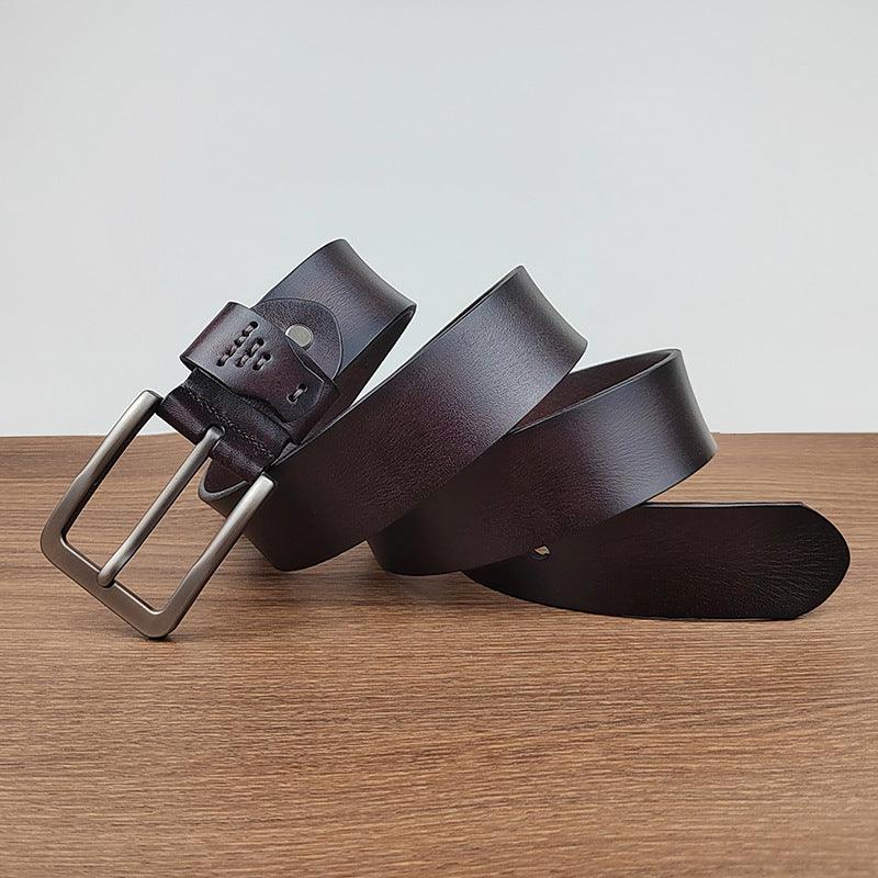 Men’s Luxury Leather Belt-Chic Retro-in Black Brown Boradeaux