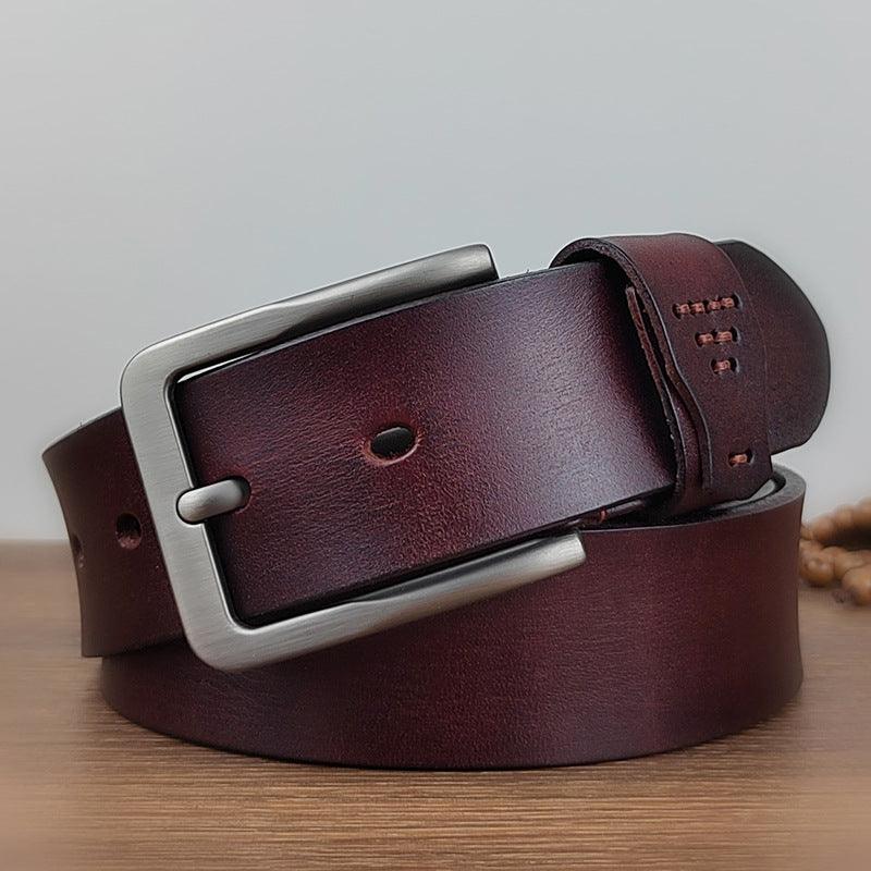 Men’s Luxury Leather Belt-Chic Retro-in Black Brown Boradeaux