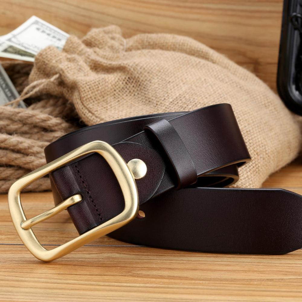 Men’s Luxury Leather Belt-Classic Black & Coffee-Men’s Gift